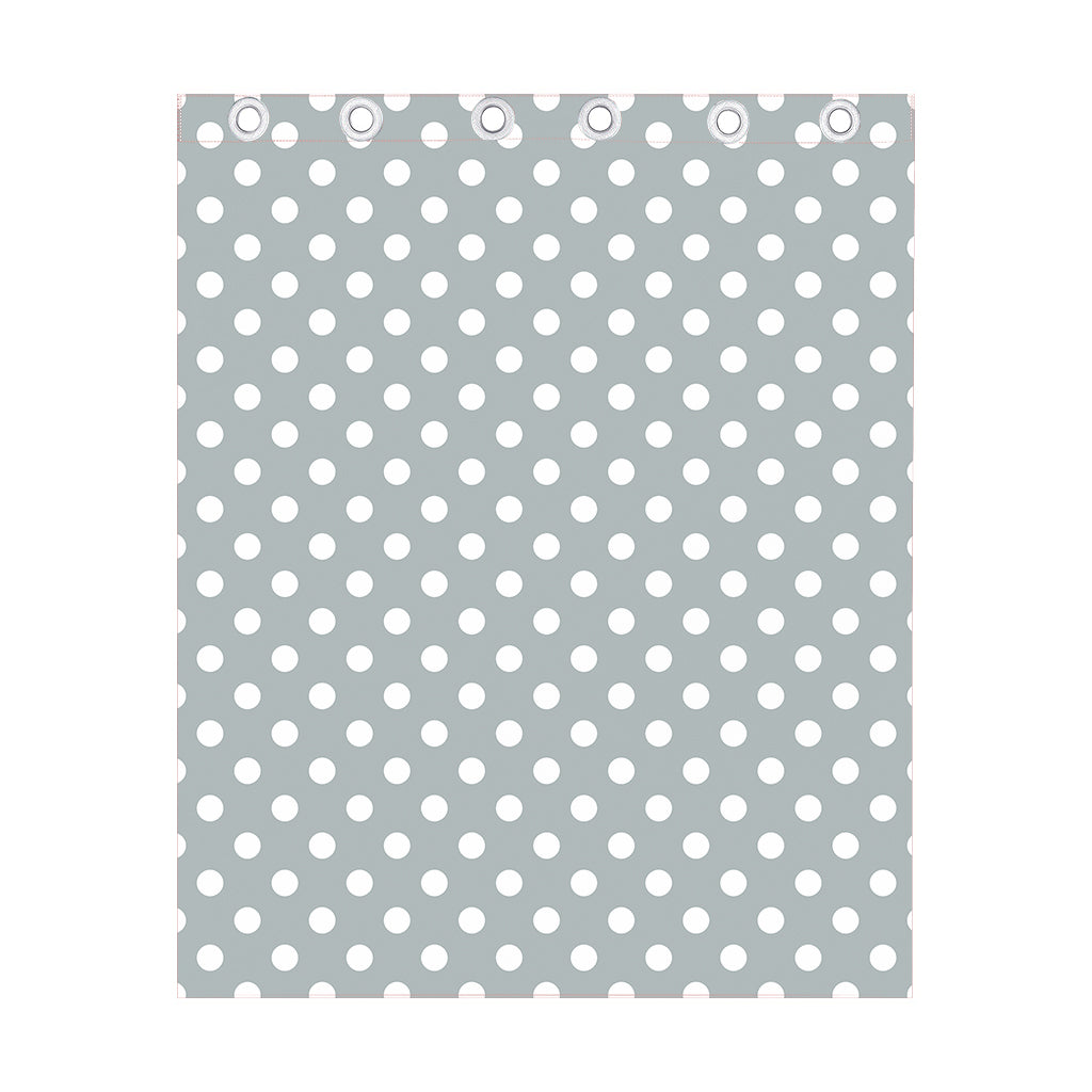 Grey And White Polka Dot Pattern Print Curtain