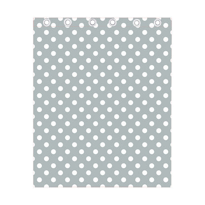 Grey And White Polka Dot Pattern Print Curtain
