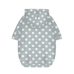 Grey And White Polka Dot Pattern Print Dog Zip Up Hoodie