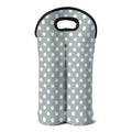 Grey And White Polka Dot Pattern Print Double Neoprene Wine Tote