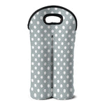 Grey And White Polka Dot Pattern Print Double Neoprene Wine Tote