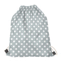 Grey And White Polka Dot Pattern Print Drawstring Bag