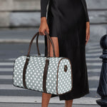 Grey And White Polka Dot Pattern Print Duffle Bag