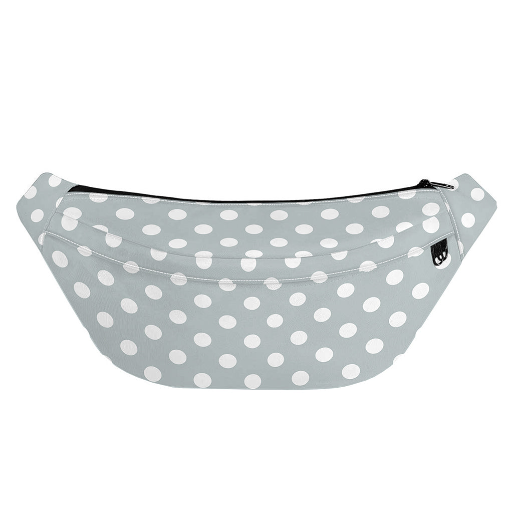 Grey And White Polka Dot Pattern Print Fanny Pack