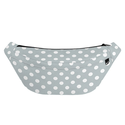 Grey And White Polka Dot Pattern Print Fanny Pack