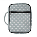 Grey And White Polka Dot Pattern Print Front Pocket Bible Bag
