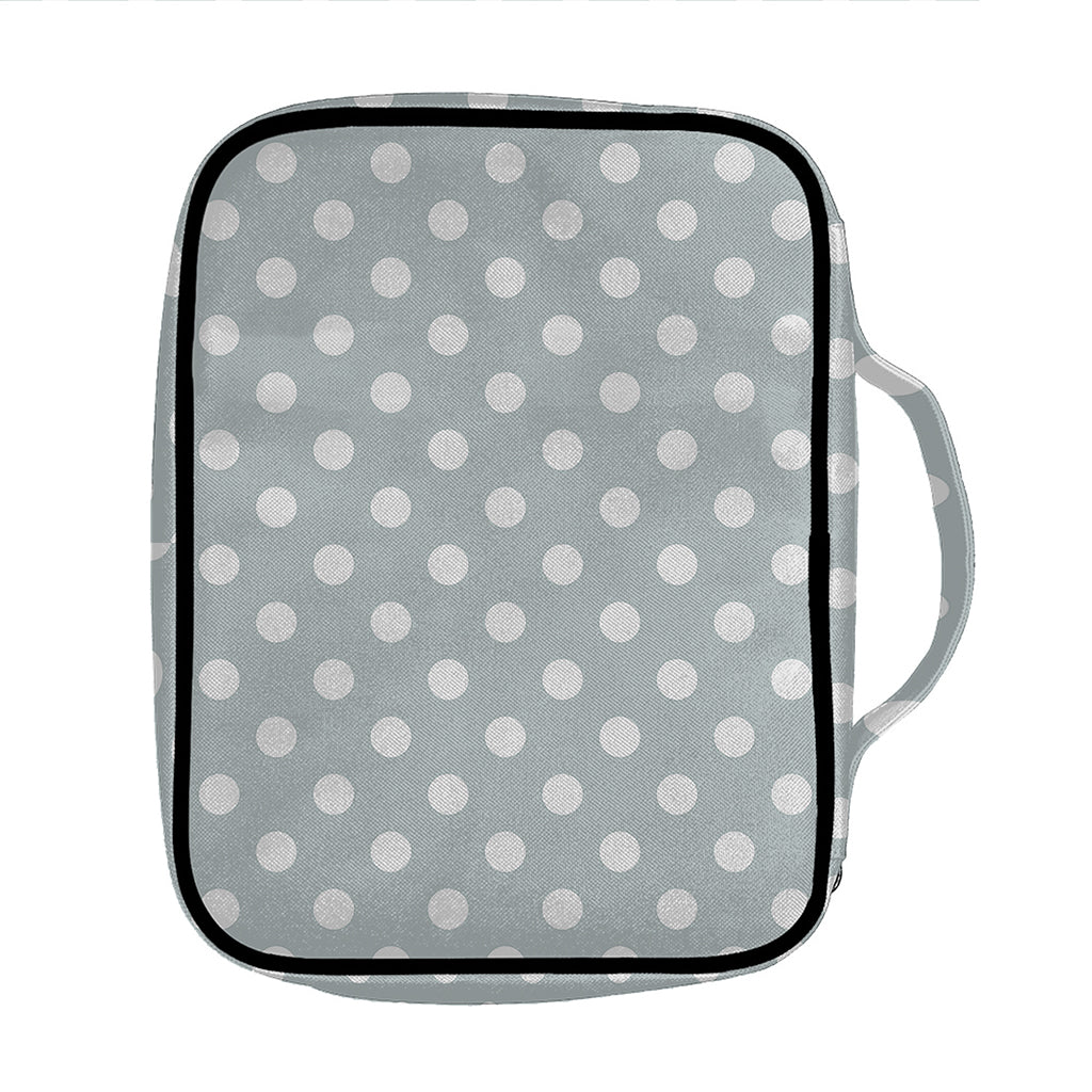 Grey And White Polka Dot Pattern Print Front Pocket Bible Bag