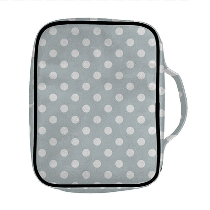 Grey And White Polka Dot Pattern Print Front Pocket Bible Bag