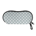 Grey And White Polka Dot Pattern Print Glasses Case