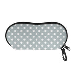 Grey And White Polka Dot Pattern Print Glasses Case