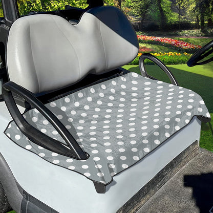 Grey And White Polka Dot Pattern Print Golf Cart Seat Cover