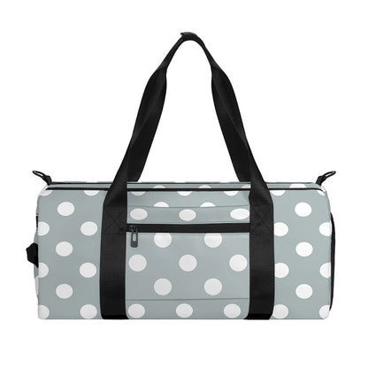 Grey And White Polka Dot Pattern Print Gym Bag
