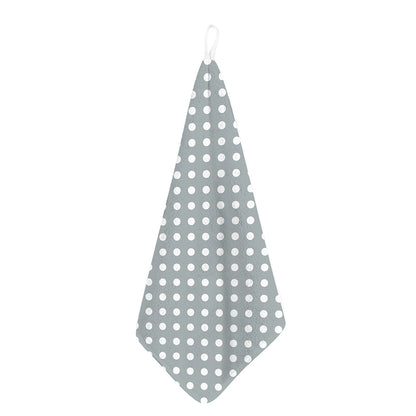 Grey And White Polka Dot Pattern Print Hand Towel