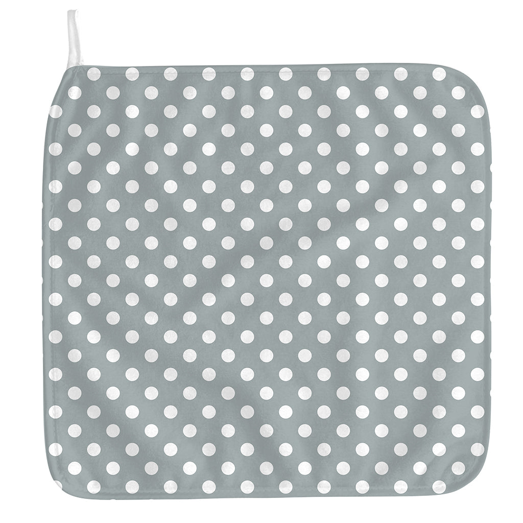 Grey And White Polka Dot Pattern Print Hand Towel