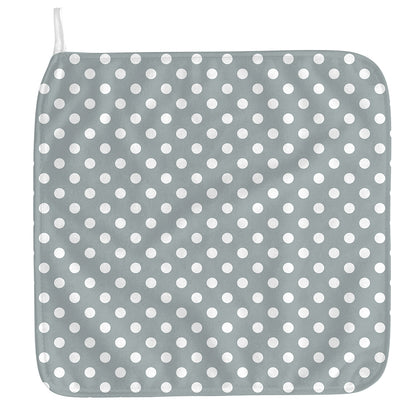 Grey And White Polka Dot Pattern Print Hand Towel