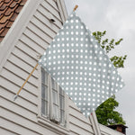 Grey And White Polka Dot Pattern Print House Flag