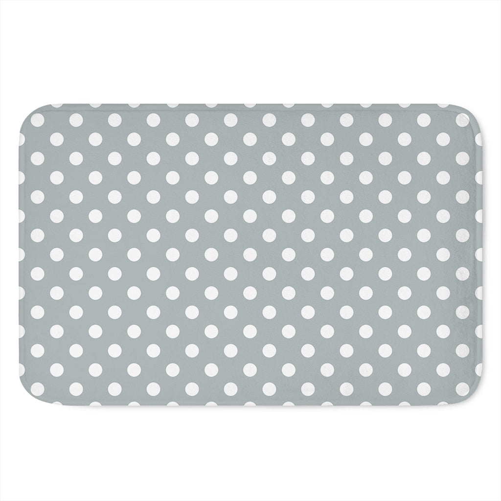 Grey And White Polka Dot Pattern Print Indoor Door Mat
