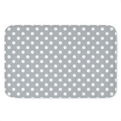 Grey And White Polka Dot Pattern Print Indoor Door Mat