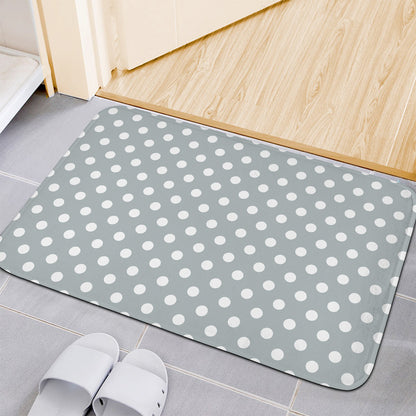 Grey And White Polka Dot Pattern Print Indoor Door Mat