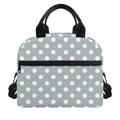 Grey And White Polka Dot Pattern Print Insulated Lunch Bag