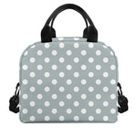Grey And White Polka Dot Pattern Print Insulated Lunch Bag