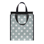 Grey And White Polka Dot Pattern Print Insulated Lunch Tote