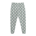 Grey And White Polka Dot Pattern Print Jogger Pants
