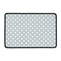 Grey And White Polka Dot Pattern Print Kitchen Mat
