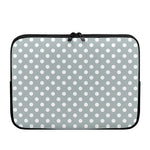 Grey And White Polka Dot Pattern Print Laptop Sleeve
