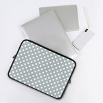 Grey And White Polka Dot Pattern Print Laptop Sleeve