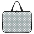 Grey And White Polka Dot Pattern Print Laptop Sleeve With Handle