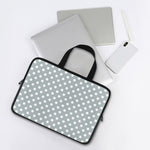 Grey And White Polka Dot Pattern Print Laptop Sleeve With Handle
