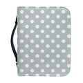 Grey And White Polka Dot Pattern Print Leather Bible Cover