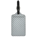 Grey And White Polka Dot Pattern Print Luggage Tag