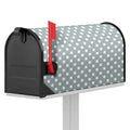 Grey And White Polka Dot Pattern Print Mailbox Cover