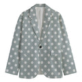 Grey And White Polka Dot Pattern Print Men's Blazer
