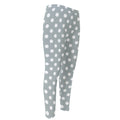 Grey And White Polka Dot Pattern Print Men's Compression Pants