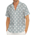 Grey And White Polka Dot Pattern Print Men's Deep V-Neck Shirt