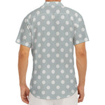 Grey And White Polka Dot Pattern Print Men's Deep V-Neck Shirt