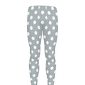 Grey And White Polka Dot Pattern Print Men's Leggings