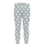 Grey And White Polka Dot Pattern Print Men's leggings