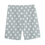 Grey And White Polka Dot Pattern Print Men's Sports Shorts