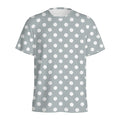 Grey And White Polka Dot Pattern Print Men's Athletic T-Shirt