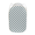 Grey And White Polka Dot Pattern Print Mesh Laundry Hamper
