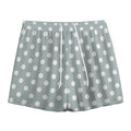 Grey And White Polka Dot Pattern Print Mesh Shorts