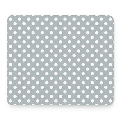 Grey And White Polka Dot Pattern Print Mouse Pad