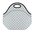 Grey And White Polka Dot Pattern Print Neoprene Lunch Bag