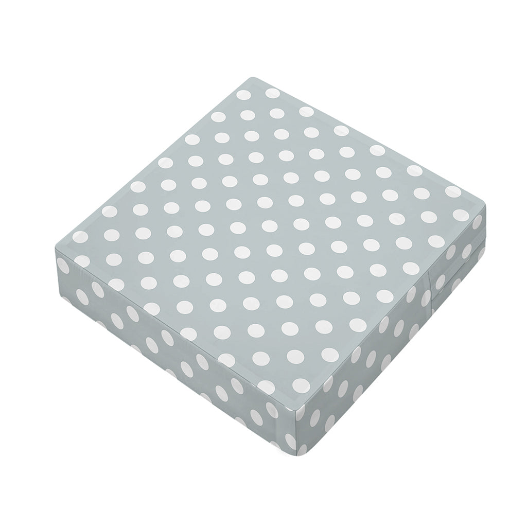 Grey And White Polka Dot Pattern Print Outdoor Seat Cushion Cover