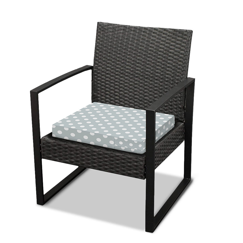 Grey And White Polka Dot Pattern Print Outdoor Seat Cushion Cover