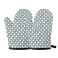 Grey And White Polka Dot Pattern Print Oven Mitts